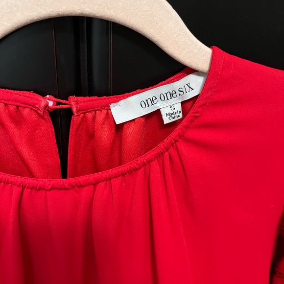 Worn once. Red tiered ruffle dress - Picture 3 of 6